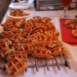 Belgian waffles made fresh on the premises